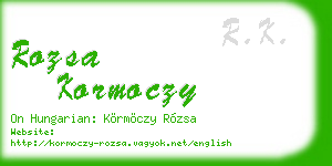 rozsa kormoczy business card